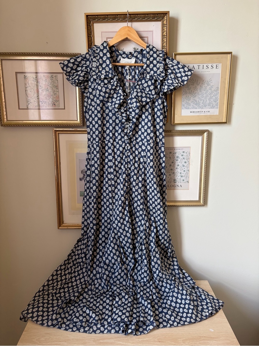 NWT The GREAT Curtsy Dress Blue Floral Large - Picture 7 of 13